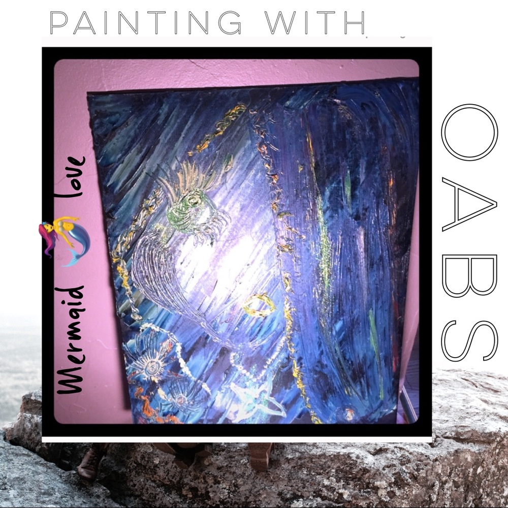 💙43Handmade mermaid oil painting